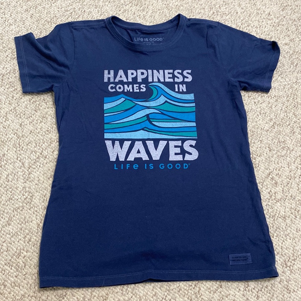 Life Is Good tee shirt x-small “Happiness comes in waves”